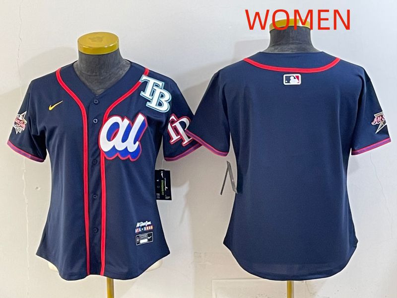 Women 2025 Tampa Bay Rays Blank Drak Blue All star Nike MLB Jersey style 02